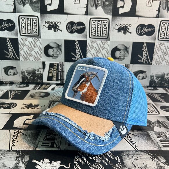 Authentic Goorin Bros Silky Goat Blue Denim Distressed Hat (NWT) - Picture 2 of 3